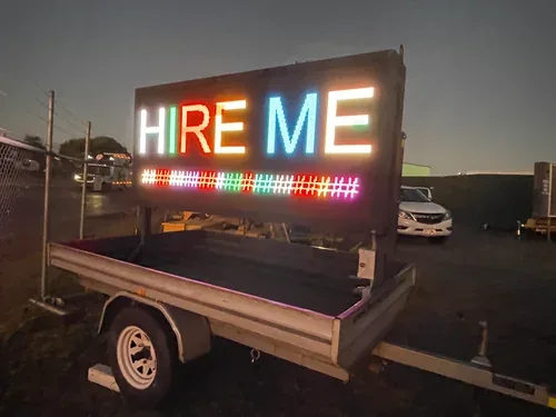 Double sided LED sign hire Brisbane — front view