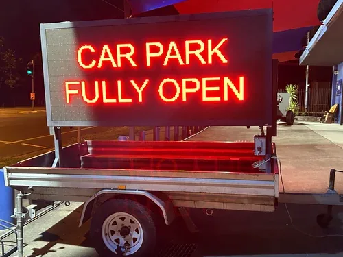 Double sided LED sign hire — commercial signage