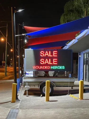Double sided LED sign hire — roadside two-way messaging