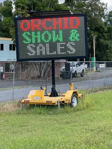 Five colour VMS sign hire — Orchid Show event
