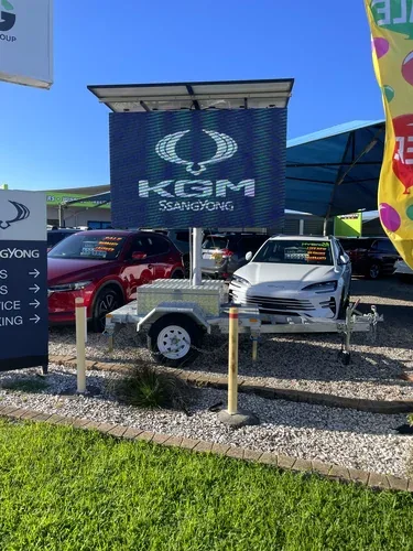 Full colour LED sign hire — vivid multicolour display