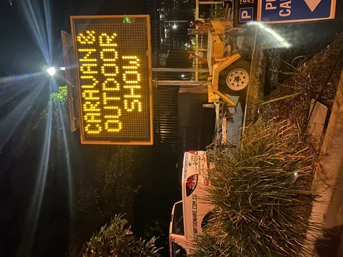 Single colour VMS sign hire — amber LED display