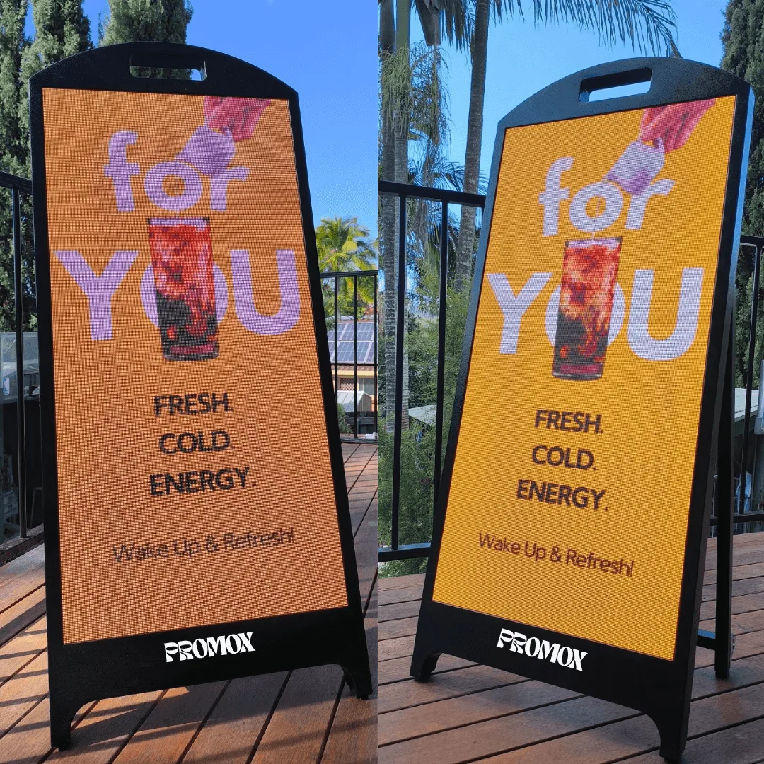 Promox digital A-frame in bright sunlight